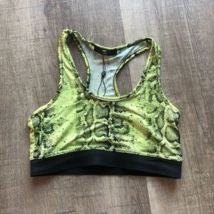 Missguided Lime Snake Basic Sports Bra